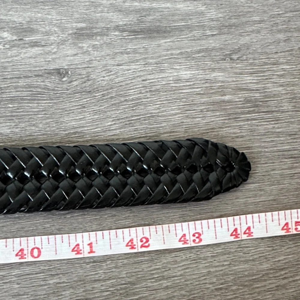 Black Braided Leather Belt